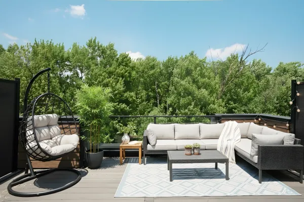 Scenic view from a private rooftop terrace at Zen Towns